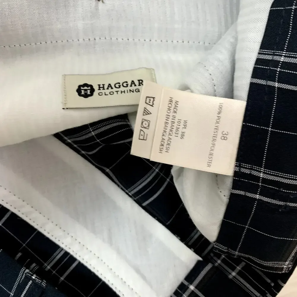 Haggar Moisture-Wicking Golf Plaid Shorts Men's Size 38